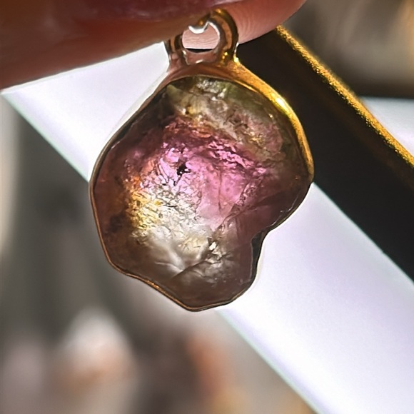 Watermelon tourmaline slice pendant 🍉 - Picture 4 of 4